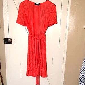 hot pink striped dress Down Memory Lane Stripe Button Up Shirt Dress- Hot Pink main image 1